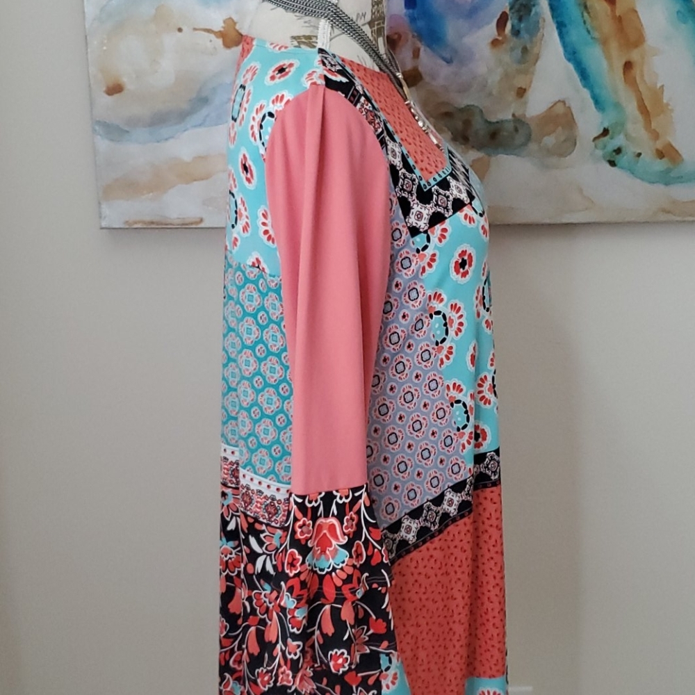 Emerald Patchwork Dress - image 4